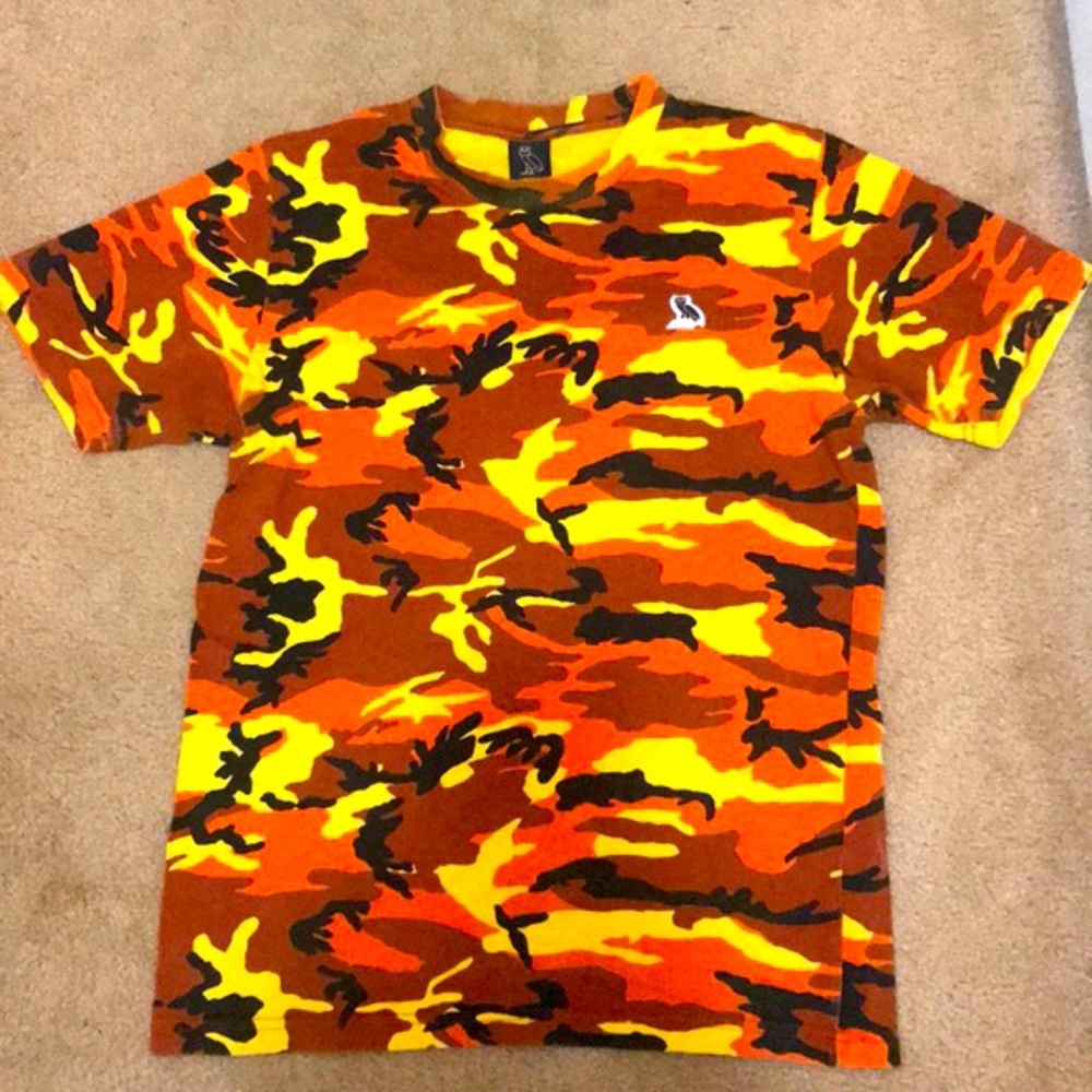 Rare Authentic orange camo OVO t shirt